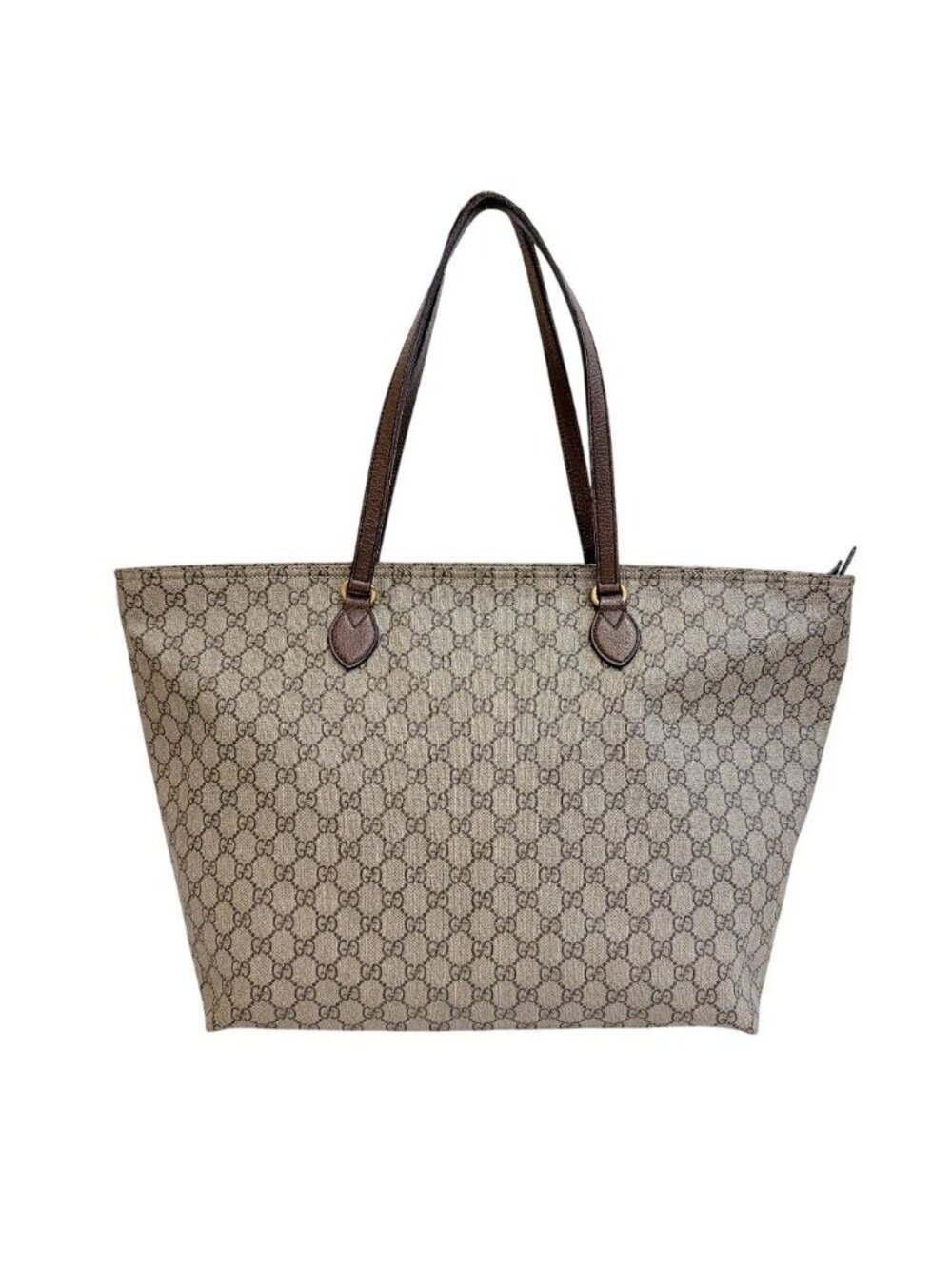 Gucci GG Supreme Tote Leather Brown